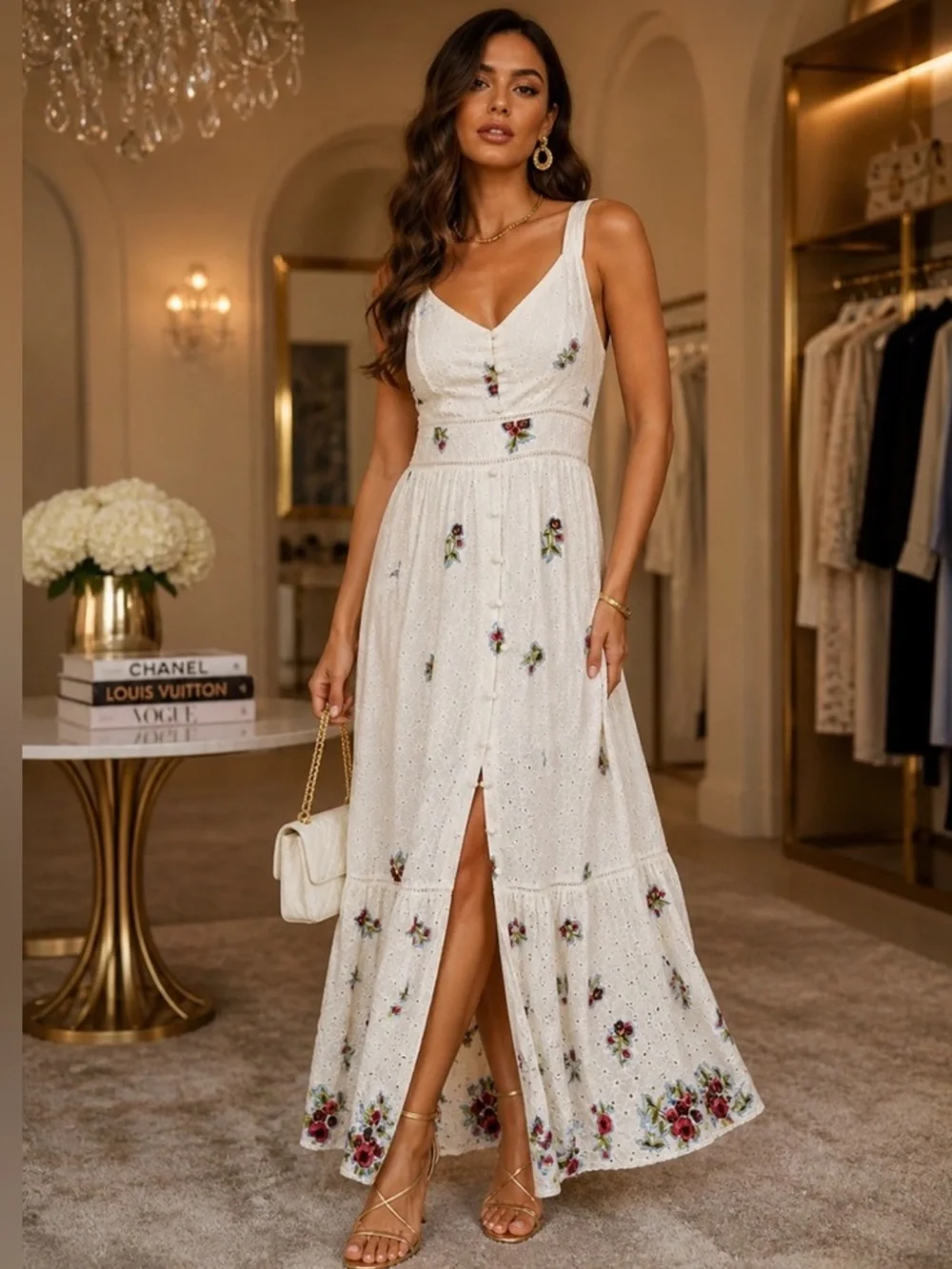 anthropologie floral embroidered maxi dress Anthropologie Embroidered Floral Maxi Dress Size XS